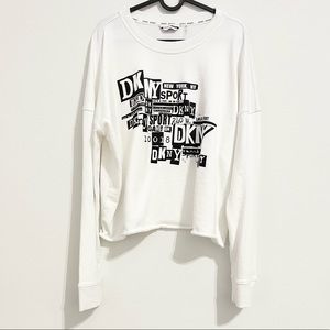 Pre-loved! DKNY SPORT Graphic Long Sleeve Crop Sweatshirt!